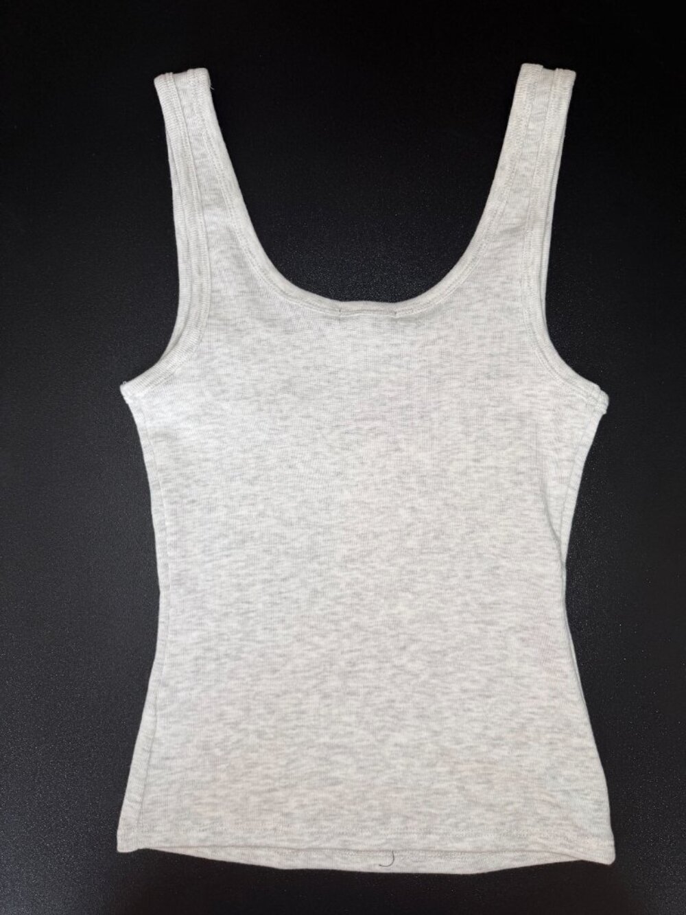 Wild Fable Heather Gray Ribbed Tank Top with Beaded Seashell - Picture 3 of 5